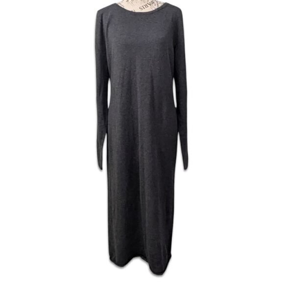 Something Navy Gray Knit Long Sleeve Sweater Dress M NEW Minimalist - Picture 2 of 8
